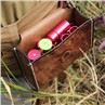 Brown Leather Gun Butt Rest Ammo Bullet Storage Waist Bag