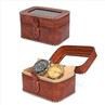 Deluxe Leather Double Watch Travel Case